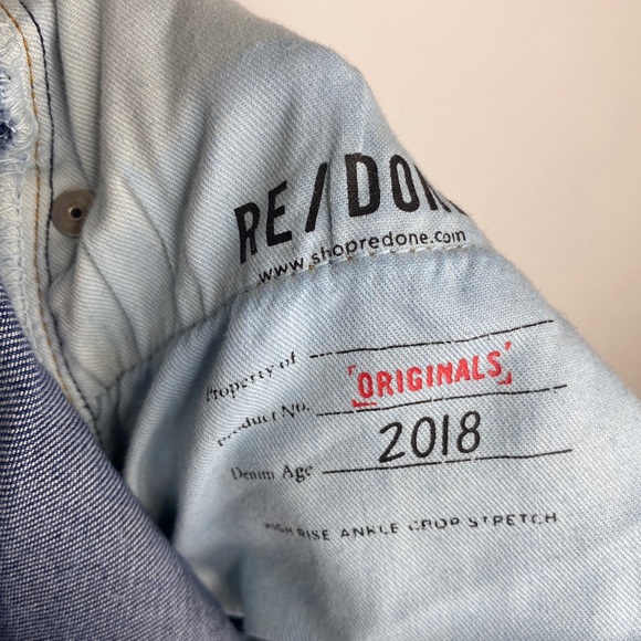 RE/DONE Denim High Rise Ankle Crop Skinny Jeans 26 - Picture 13 of 14